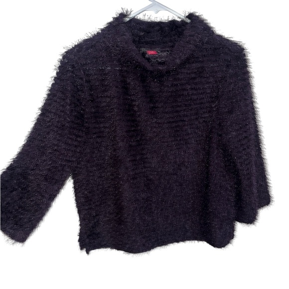 Vince Camuto Textured Black Turtleneck Sweater - Picture 1 of 6
